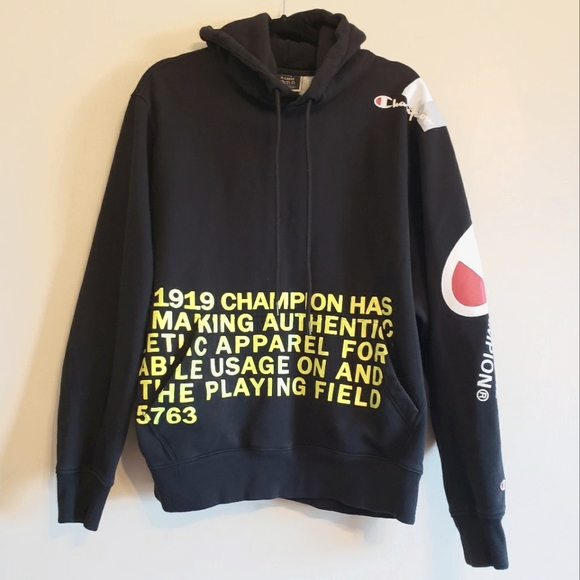 Champion Other - Champion 1919 Graphic Super Behind The Label Black Yellow Athletes Hoodie  XL